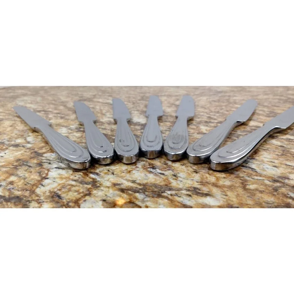 7 Reed & Barton Select ANSE ROYALE DINNER KNIVES 18/10 Korea‎ Stainless Flatware